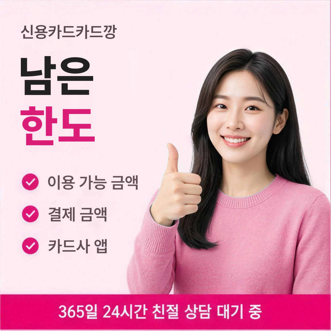 다음머니 신용카드카드깡 남은 한도 확인 안내